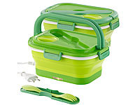 Rosenstein & Söhne 2er-Set Thermo-Lunchbox, faltbar, elektrisch, mit Besteck, 0,8 l; Lunchbox-Sets Lunchbox-Sets Lunchbox-Sets Lunchbox-Sets 