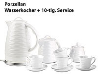 Rosenstein & Söhne Porzell-Wasserkocher WSK-270.rtr, 1,7 l, 1500W mit Kaffee-/Tee-Service