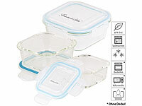Rosenstein & Söhne 5in1-Glas-Frischhaltedosen-Set, 6-tlg., Clip-Deckel, -40 bis +400 C°; Lunchbox-Sets Lunchbox-Sets Lunchbox-Sets Lunchbox-Sets Lunchbox-Sets 