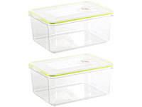 Rosenstein & Söhne Vakuumier-Box mit Deckel f. Handvakuumierer, 2,6 L., 25x16,5 cm,2erSet; Lunchbox-Sets Lunchbox-Sets 