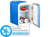 Rosenstein & Söhne Mini-Kühlschrank AC/DC, 12/230V 4l, mit Warmhalte-Funk., blau, B-Ware; Eiswürfelbereiter mit Eiswasserspender 