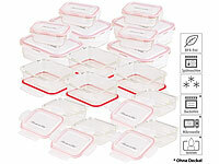 Rosenstein & Söhne 5in1-Glas XL-Frischhaltedosen-Set, 32-tlg, Clip-Deckel,-40 bis +400 C°; Lunchbox-Sets Lunchbox-Sets Lunchbox-Sets 